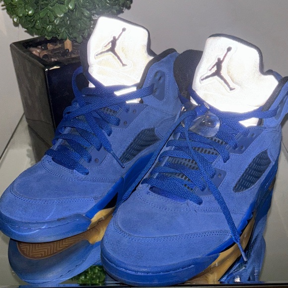 retro blue suede